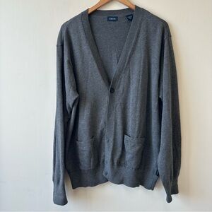 IZOD Men's Cotton Charcoal Cardigan Sweater